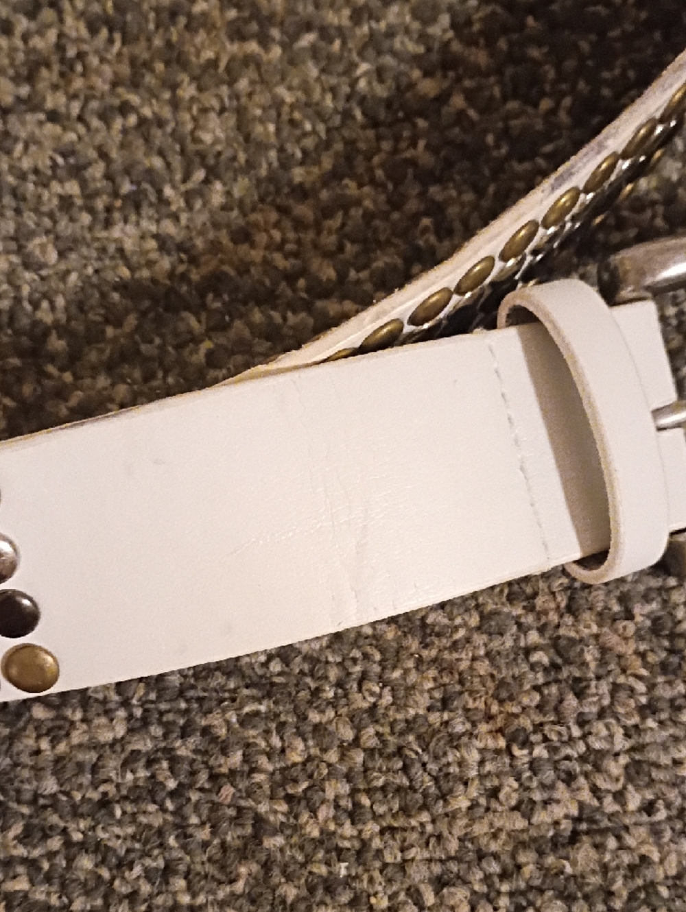 White Studded  Women'sBelt - Fashion Buckle XL Size - Picture 2 of 6